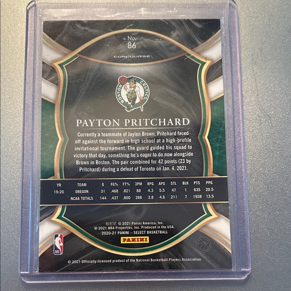 NBA Boston Celtics Payton Pritchard Rookie Card select concourse - Picture 2 of 2